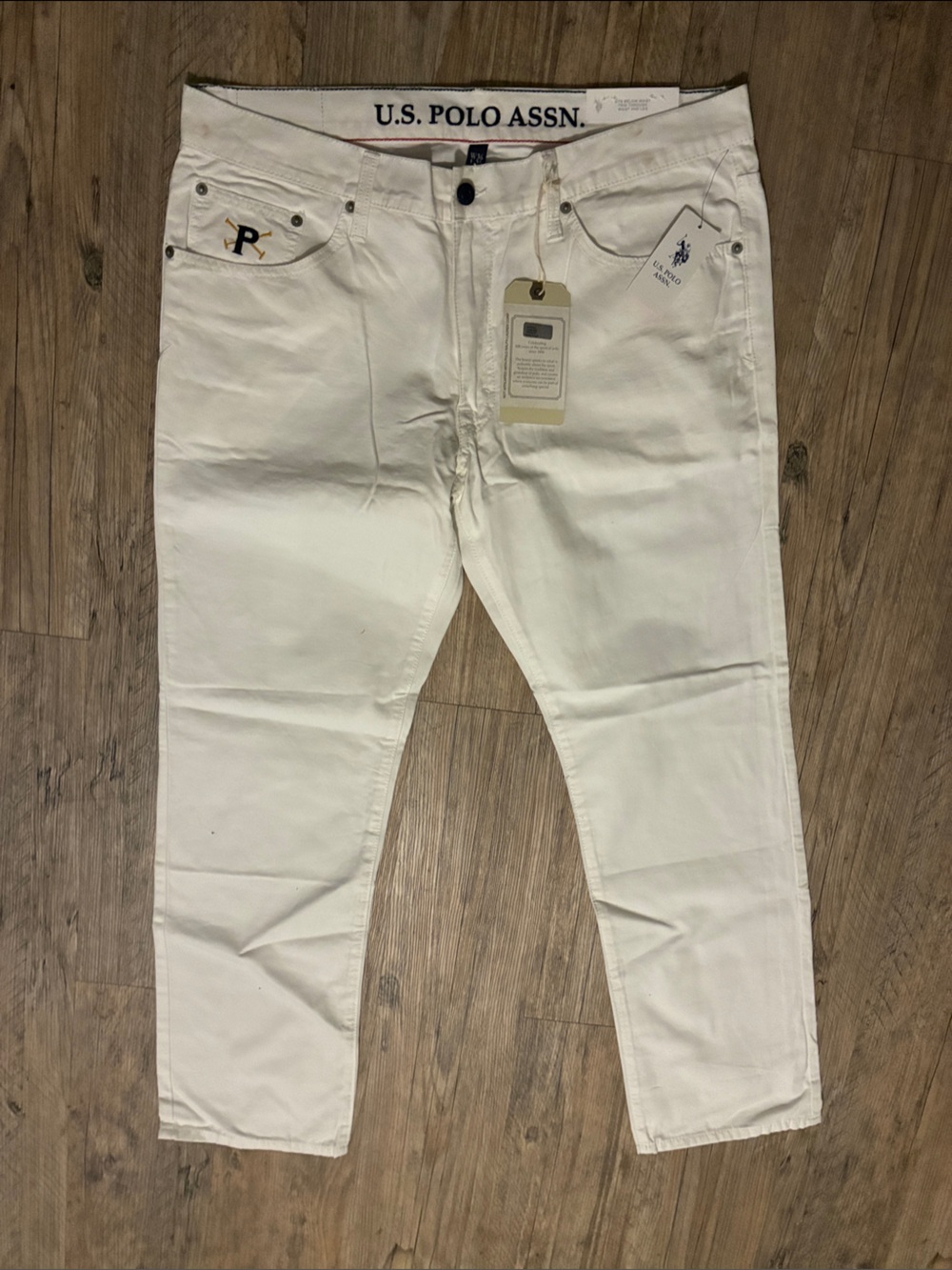 U.S. Polo Assn. Men's Slim Straight White Jeans